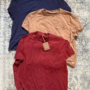 Salt n pine Women's Short Sleeve Tee Trio - Navy, Tan, Red
